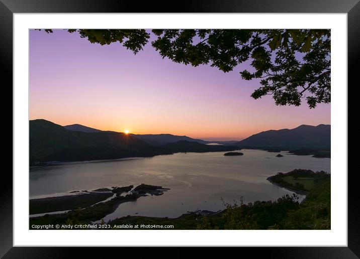 Sunset from Surprise View in The Lake District loo Framed Mounted Print by Andy Critchfield