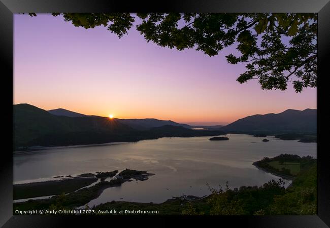 Sunset from Surprise View in The Lake District loo Framed Print by Andy Critchfield
