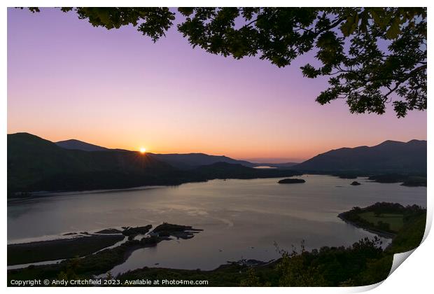 Sunset from Surprise View in The Lake District loo Print by Andy Critchfield