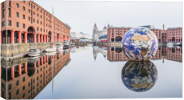 Liverpool Floating Earth panorama Canvas Print by Jason Wells
