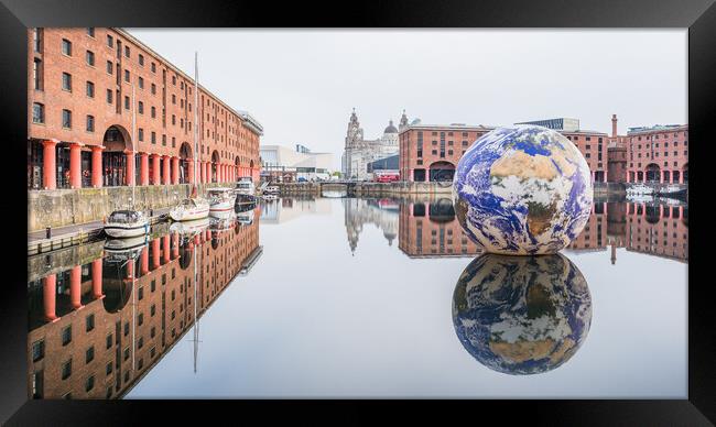 Liverpool Floating Earth panorama Framed Print by Jason Wells