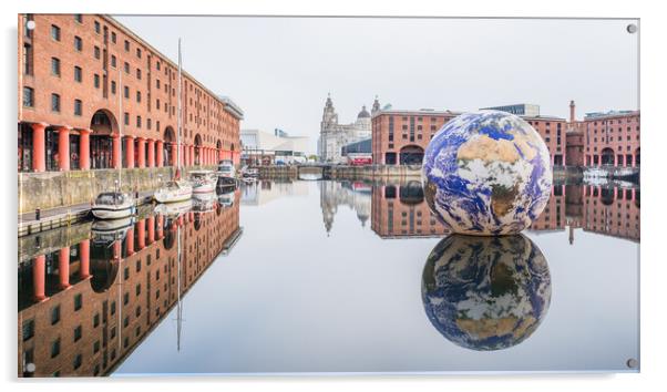 Liverpool Floating Earth panorama Acrylic by Jason Wells
