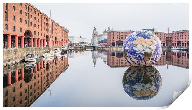 Liverpool Floating Earth panorama Print by Jason Wells