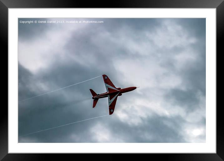 Red Arrow flying solo Framed Mounted Print by Derek Daniel