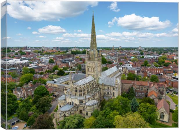 Norwich Cathedral Canvas Print by Apollo Aerial Photography