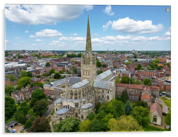 Norwich Cathedral Acrylic by Apollo Aerial Photography