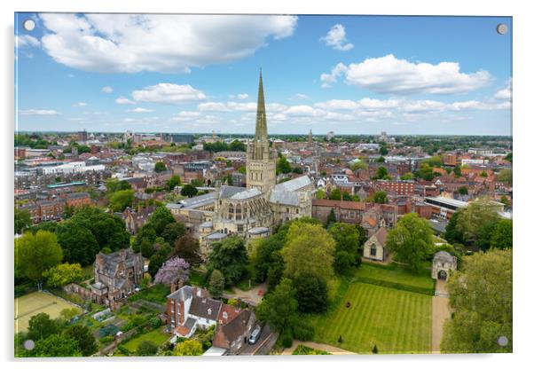 Norwich Cathedral Aerial View Acrylic by Apollo Aerial Photography