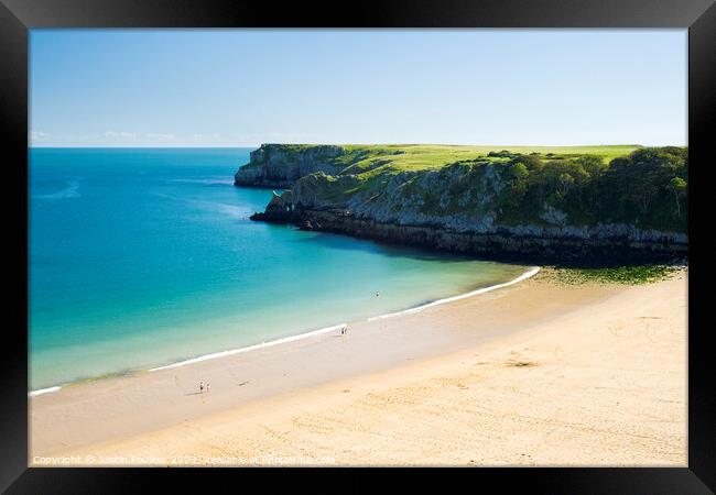 Barafundle Bay, Pembrokeshire, South Wales Framed Print by Justin Foulkes