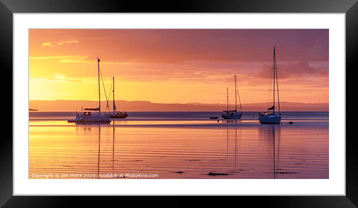 Serene Dawn at Lamlash Bay Framed Mounted Print by Jim Monk