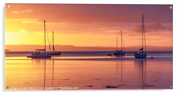 Serene Dawn at Lamlash Bay Acrylic by Jim Monk