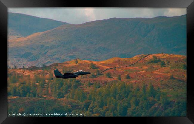 Jet in the Lakes Framed Print by Jon Saiss