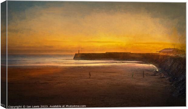 Porthcawl Winter Sunset Canvas Print by Ian Lewis