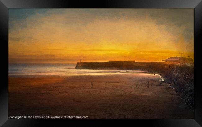 Porthcawl Winter Sunset Framed Print by Ian Lewis