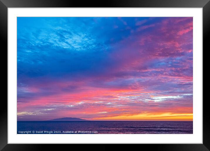 La Gomera Sunset Framed Mounted Print by David Pringle