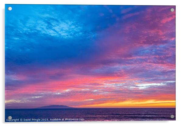 La Gomera Sunset Acrylic by David Pringle