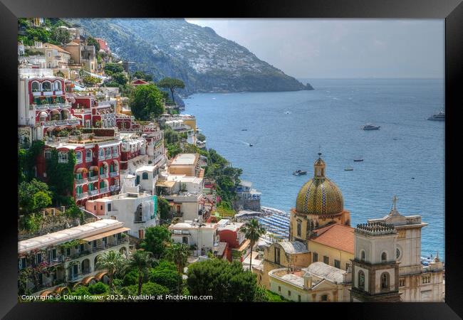 Positano Amalfi Coast Italy  Framed Print by Diana Mower