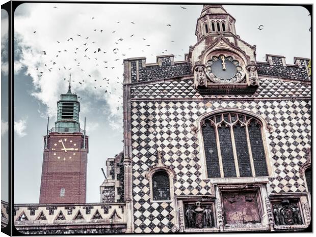 Soaring over the Norwich Guildhall Canvas Print by Rus Ki