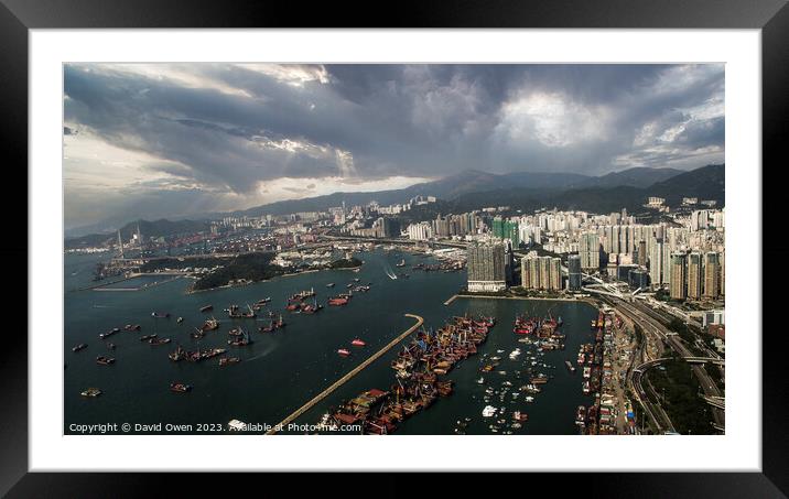 Serene Hong Kong Bay Framed Mounted Print by David Owen