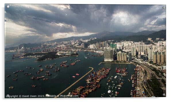 Serene Hong Kong Bay Acrylic by David Owen