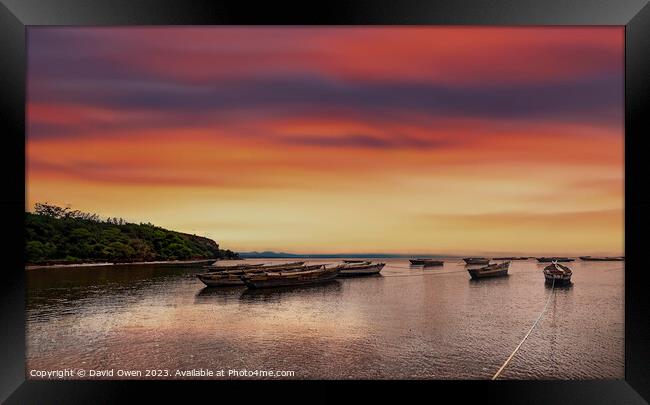 Serene Sunset on Lake Victoria Framed Print by David Owen