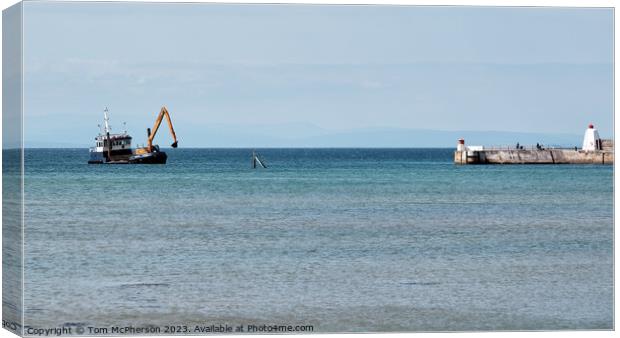 Selkie Dredging in Burghead Canvas Print by Tom McPherson