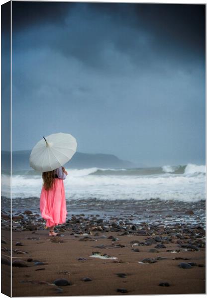 Stormy Seas, Widemouth, Cornwall Canvas Print by Maggie McCall