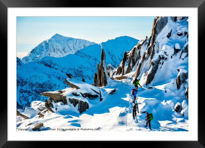 Snowdonia mountain walk Framed Mounted Print by John Henderson