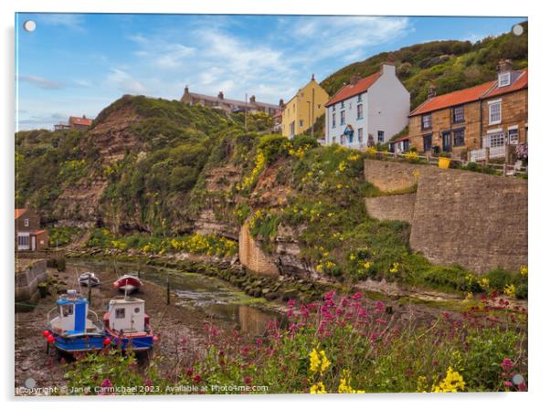 Spring Colour in Staithes Acrylic by Janet Carmichael