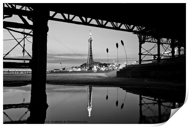 Blackpool Tower Reflections Print by Michele Davis