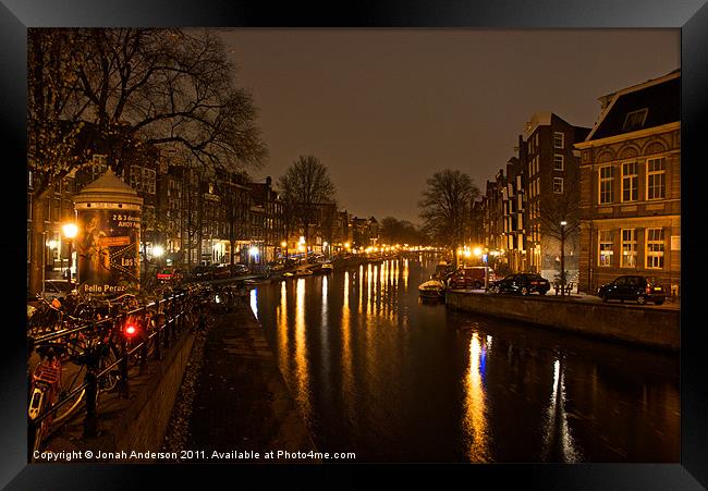 Prinsengracht Canal after dark Framed Print by Jonah Anderson Photography