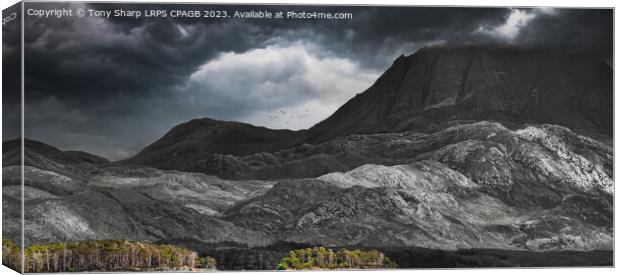 A STORM GATHERS OVER THE WESTER ROSS HIGHLANDS Canvas Print by Tony Sharp LRPS CPAGB