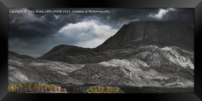 A STORM GATHERS OVER THE WESTER ROSS HIGHLANDS Framed Print by Tony Sharp LRPS CPAGB