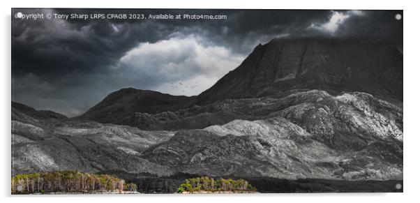 A STORM GATHERS OVER THE WESTER ROSS HIGHLANDS Acrylic by Tony Sharp LRPS CPAGB
