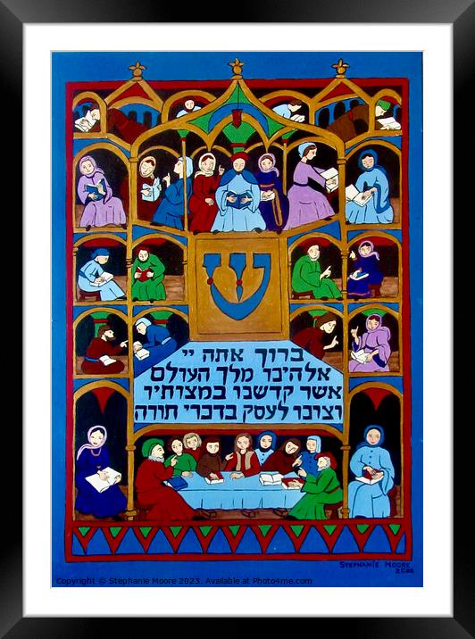 Learning Torah Framed Mounted Print by Stephanie Moore