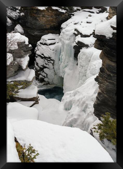 Frozen Athabasca Falls Framed Print by rawshutterbug 