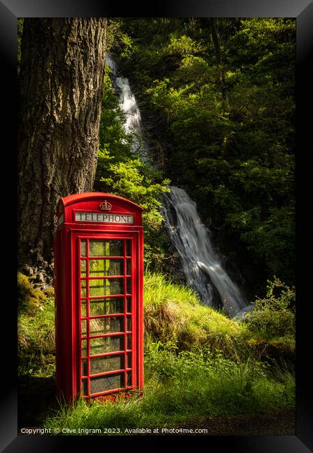 Rustic Red Telephone Booth Framed Print by Clive Ingram
