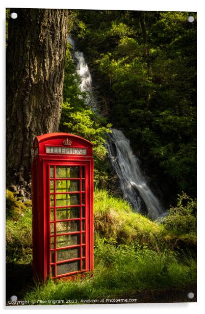 Rustic Red Telephone Booth Acrylic by Clive Ingram