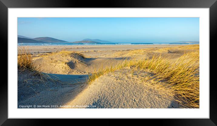 Serenity on Luskentyre Beach Framed Mounted Print by Jim Monk