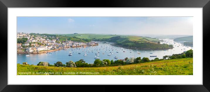 Salcombe and Kingsbridge Estuary Panorama Framed Mounted Print by Justin Foulkes