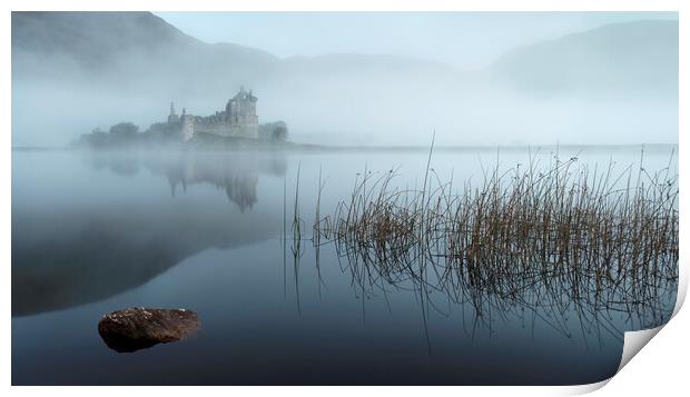 Pre Dawn Mist on Kilchurn Castle  Print by Anthony McGeever