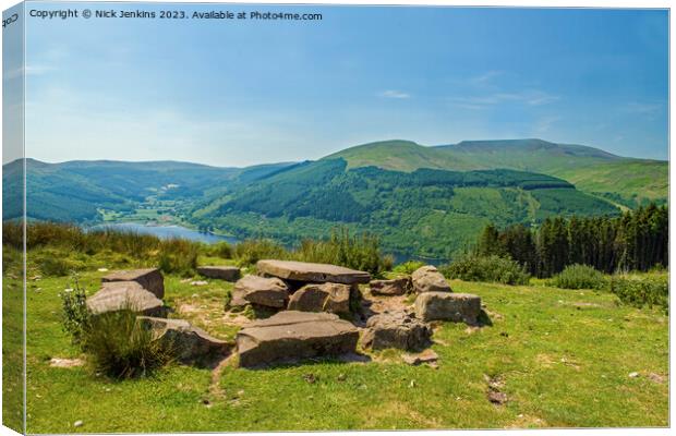 Waun Rydd and Talybont Valley Brecon Beacons Canvas Print by Nick Jenkins