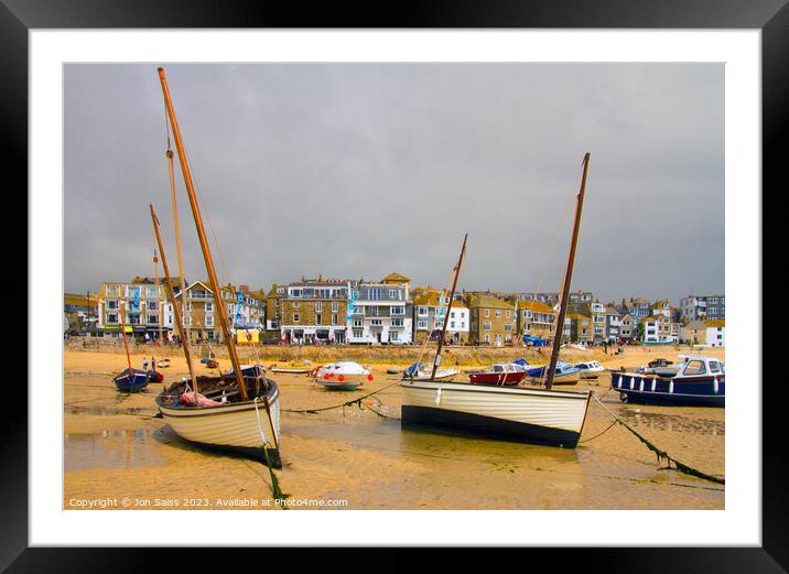 St Ives boats Framed Mounted Print by Jon Saiss