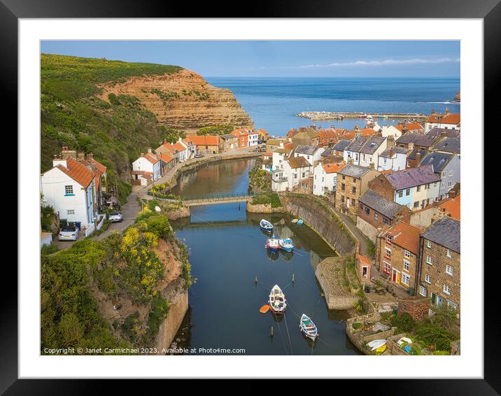 Staithes Framed Mounted Print by Janet Carmichael
