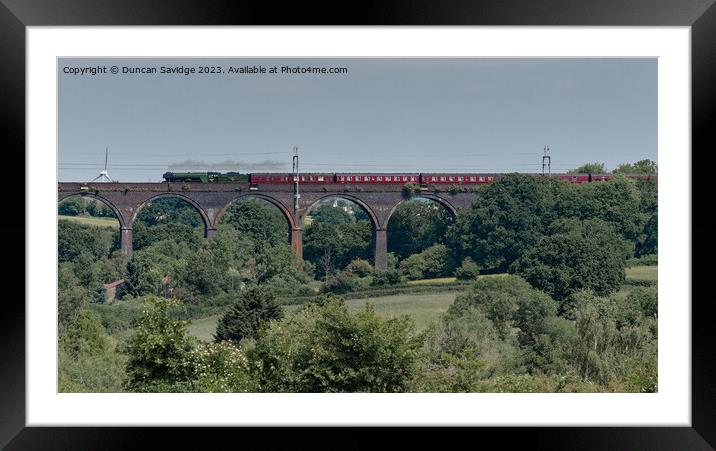 60103 Flying Scotsman in the landscape crossing Huckford Viaduct Framed Mounted Print by Duncan Savidge