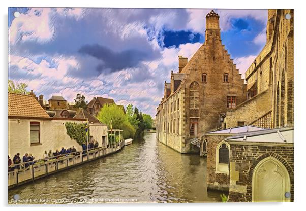 Bruges Canal in Spring - CR2304-8957-WAT Acrylic by Jordi Carrio