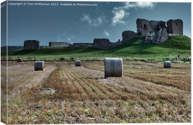 Twilight Glow over Duffus Castle Canvas Print by Tom McPherson