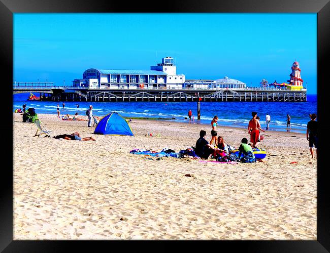 Sunshine and Fun at Bournemouth Pier Framed Print by john hill