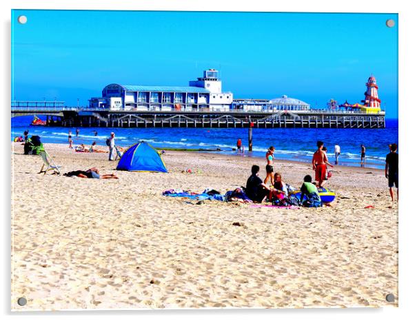 Sunshine and Fun at Bournemouth Pier Acrylic by john hill