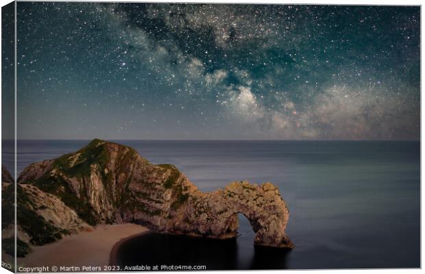 Milky Way Magic at Durdle Door Canvas Print by Martin Yiannoullou