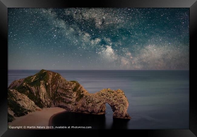 Milky Way Magic at Durdle Door Framed Print by Martin Yiannoullou
